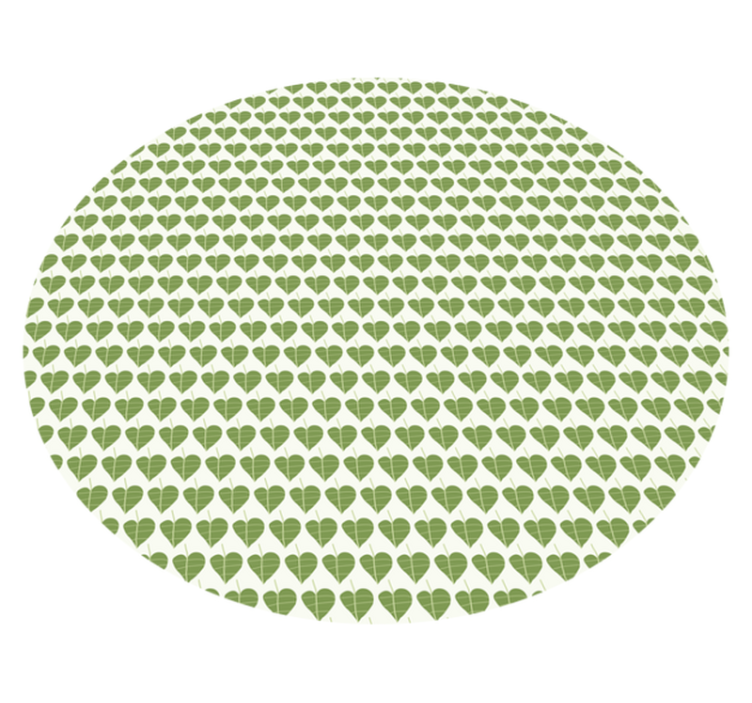 Leafy Heart Pattern circular vinyl rug - TenStickers
