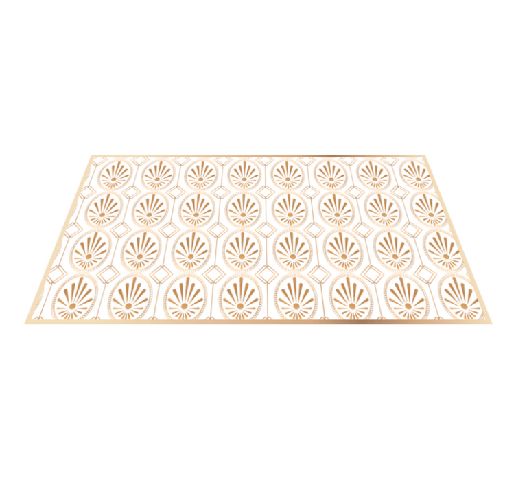 Sophisticated golden motif mosaic vinyl rug - TenStickers