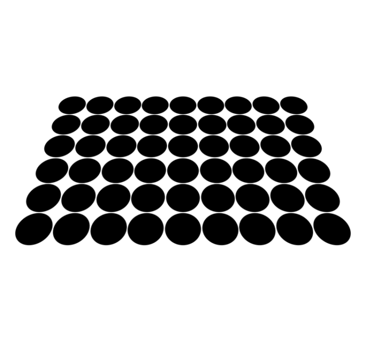 Monochrome Circle Pattern geometric vinyl rug - TenStickers