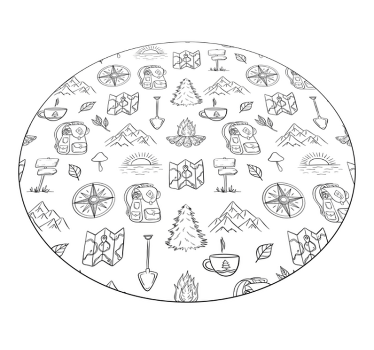 Camping Adventure Icons kids vinyl rug - TenStickers
