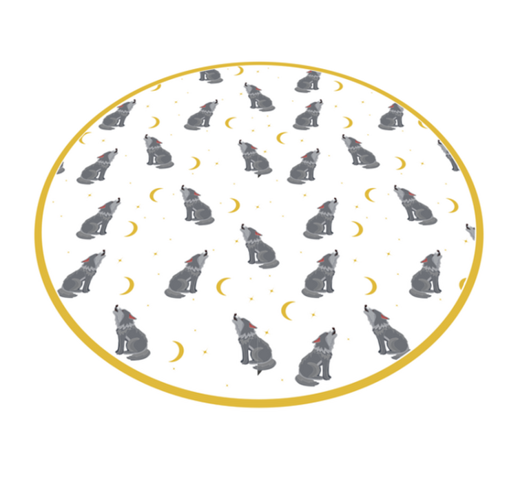 Wolf Moon Pattern animal print vinyl rug - TenStickers