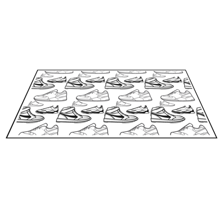 Black and white  sneakers pattern vintage rug - TenStickers