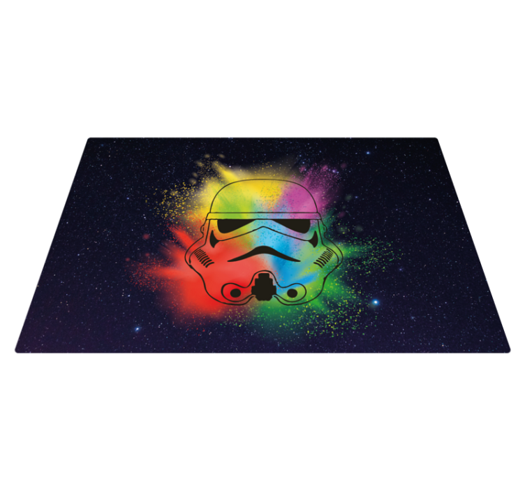 White trooper heads pattern teen vinyl rug - TenStickers