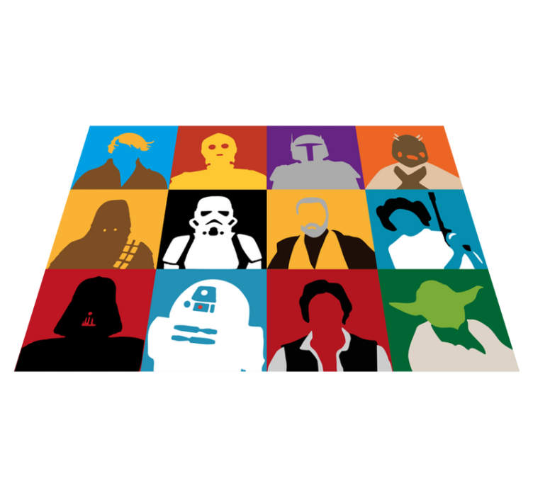 Colorful star icons pattern teen vinyl rug - TenStickers