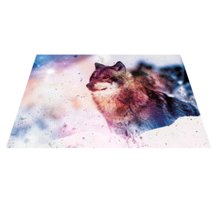 Cosmic wolf image animal vinyl rug - TenStickers