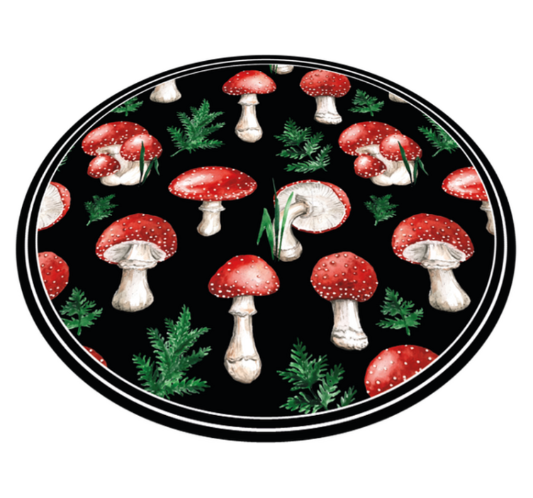 Mushroom forest motif nature vinyl rug - TenStickers