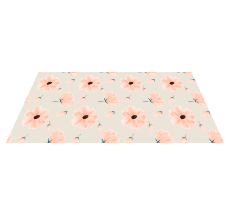 Gentle Motif floral vinyl rug - TenStickers