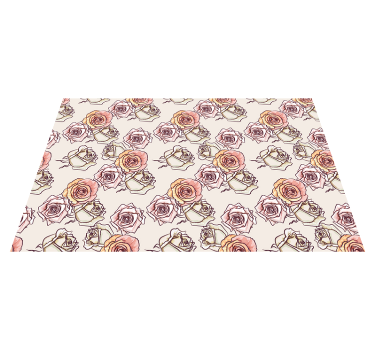Roses pattern English style floral rug - TenStickers