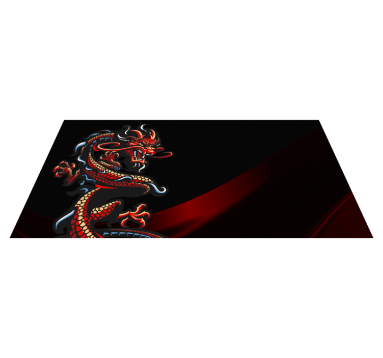 Dark Curled up Dragon animal rug - TenStickers