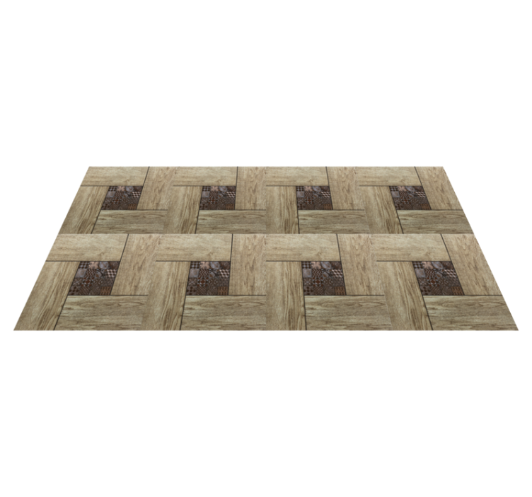 Wooden textured tiles wood effect vinyl rug - TenStickers