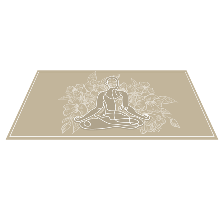 Meditative Floral Silhouette nature vinyl rug - TenStickers