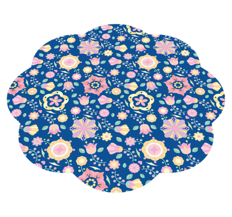 Floral vinyl rug botanical bliss - TenStickers