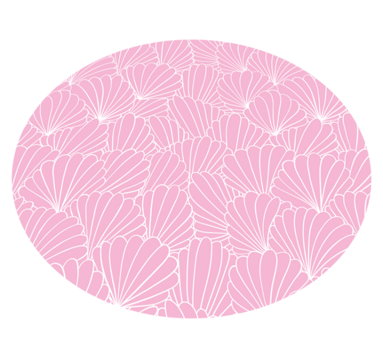 Pink Shell Pattern bathroom vinyl rug - TenStickers