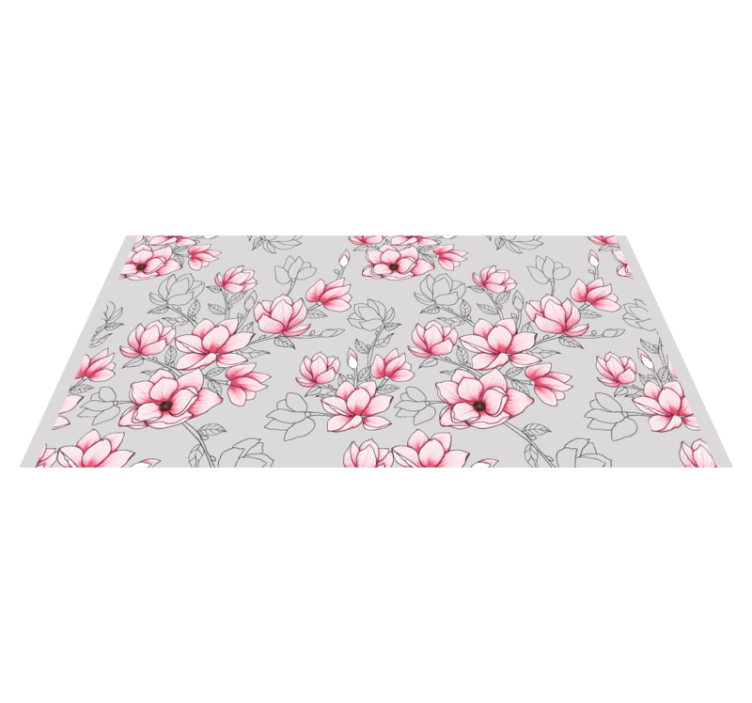 PINK BLOSSOM PATTERN floral vinyl rug - TenStickers