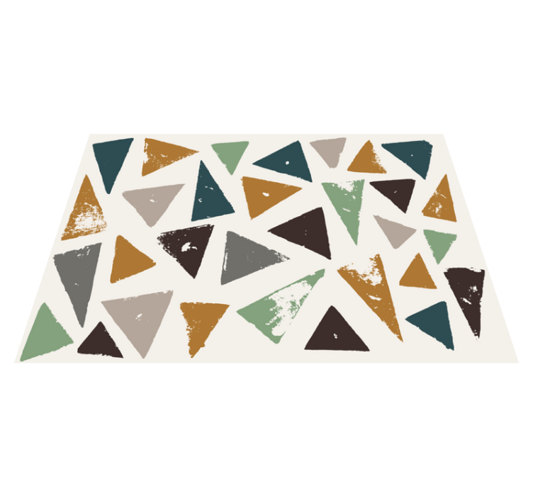 Vibrant Triangle Motif minimal vinyl rug - TenStickers