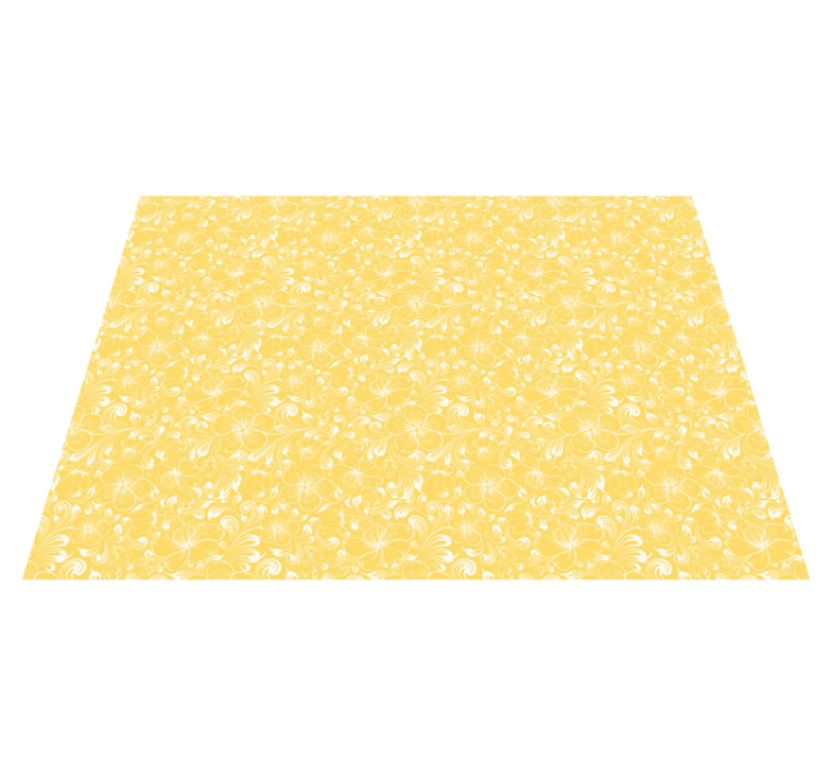 Yellow floral Grandmillenial style floral rug - TenStickers