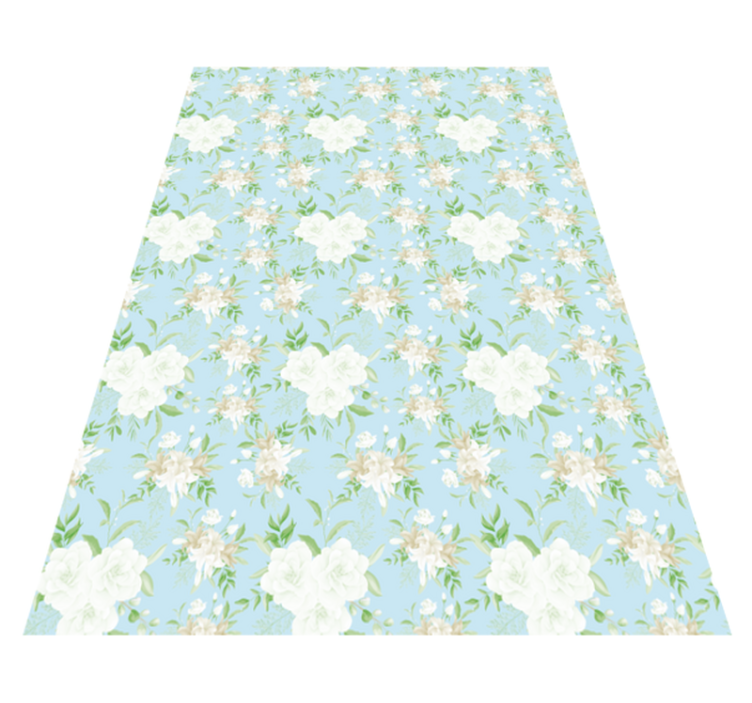 Serene Floral Elegance floral vinyl rug - TenStickers