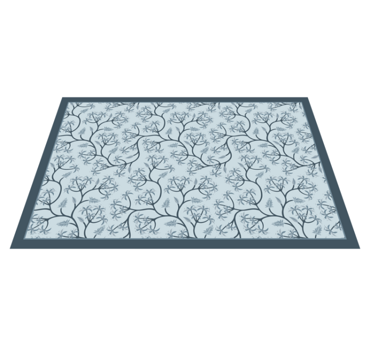 Botanical Silhouette Pattern floral vinyl rug - TenStickers