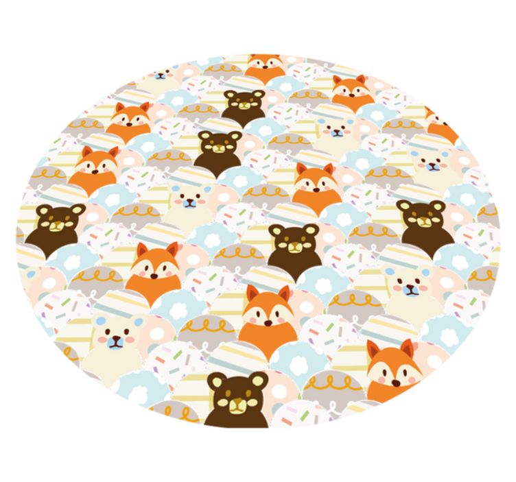 Adorable Animal Pattern kids rug - TenStickers