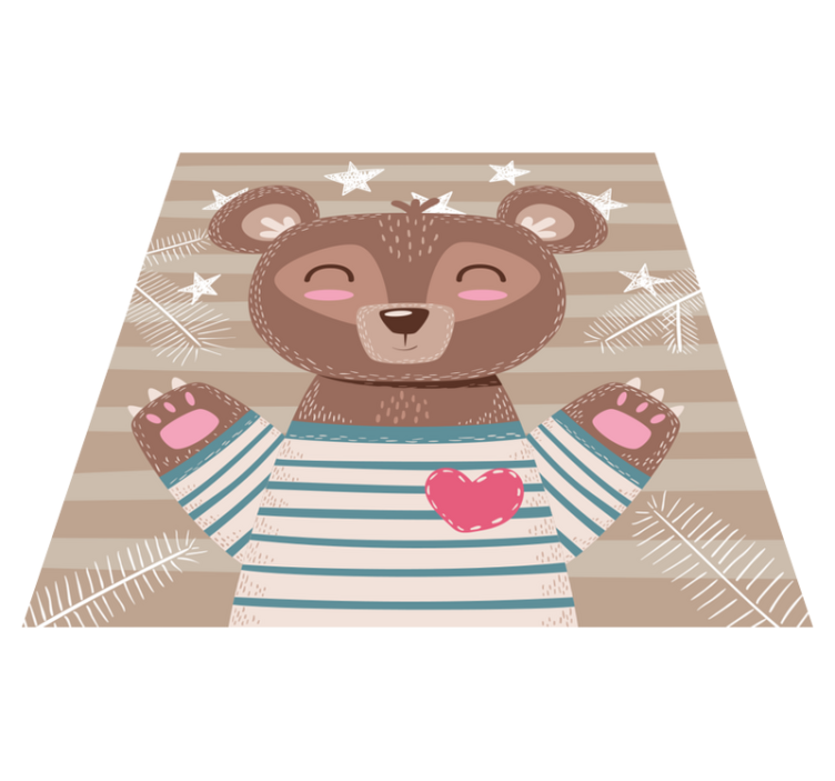Adorable Bear Illustration kids rug - TenStickers