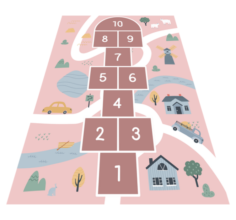 Children's Playful Hopscotch game mat - TenStickers