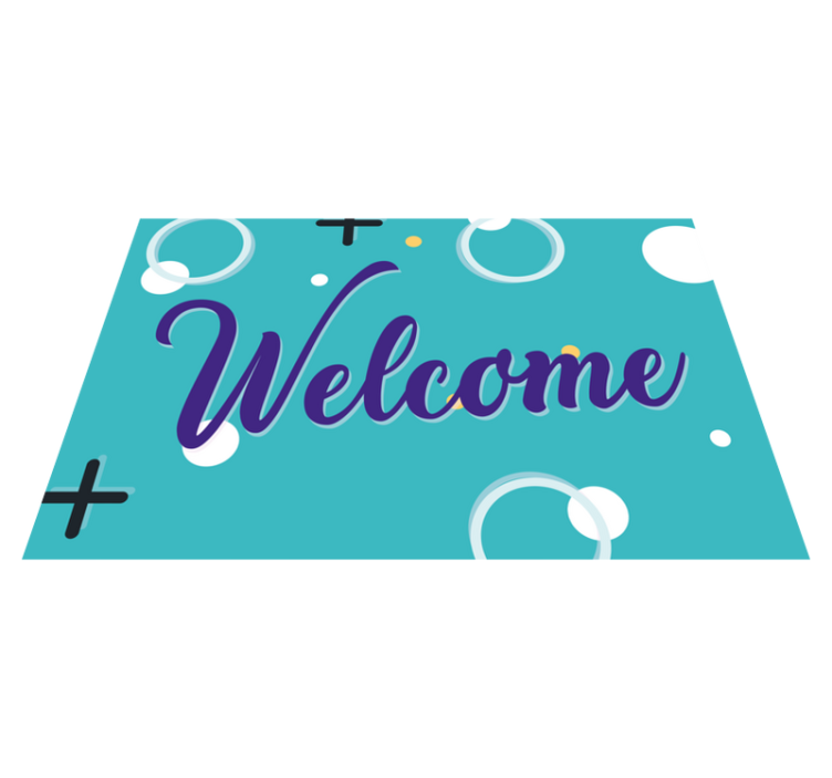 Cheerful Welcome Entrance custom rug - TenStickers