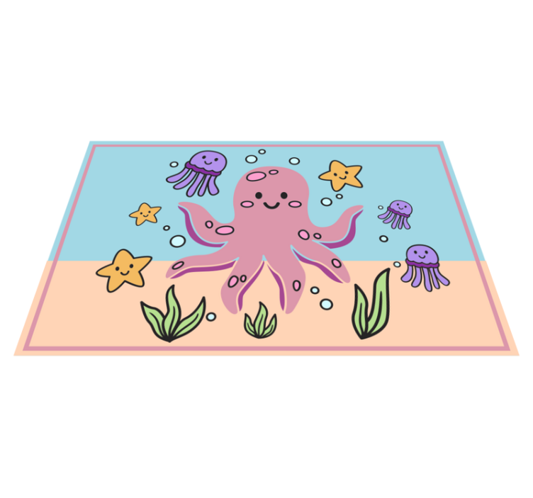 Ocean Friends Illustration playroom carpet - TenStickers