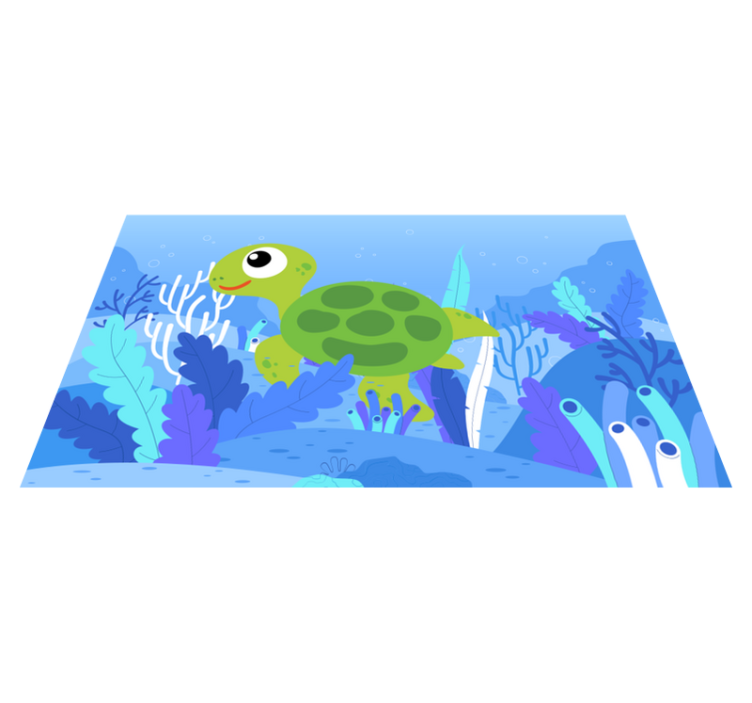 Cheerful Turtle Seascape playroom carpet - TenStickers