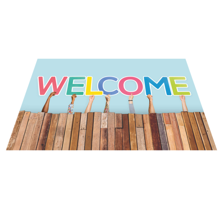 Colorful Welcome Entry custom rug - TenStickers