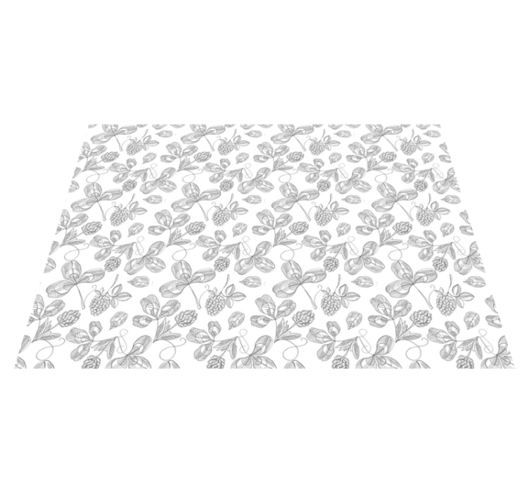 Botanical Lineart floral rug - TenStickers