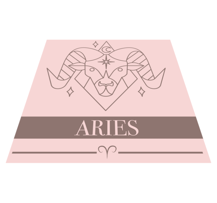 Aries pink card zodiac sign design vinyl rug - TenStickers