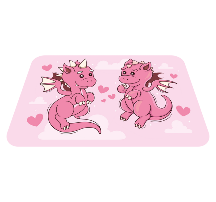 Playful Dragon Duo playroom carpet - TenStickers