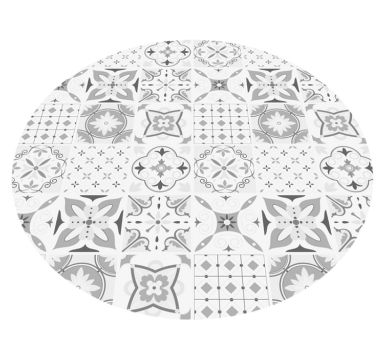 Monochrome Mosaic tile carpet - TenStickers