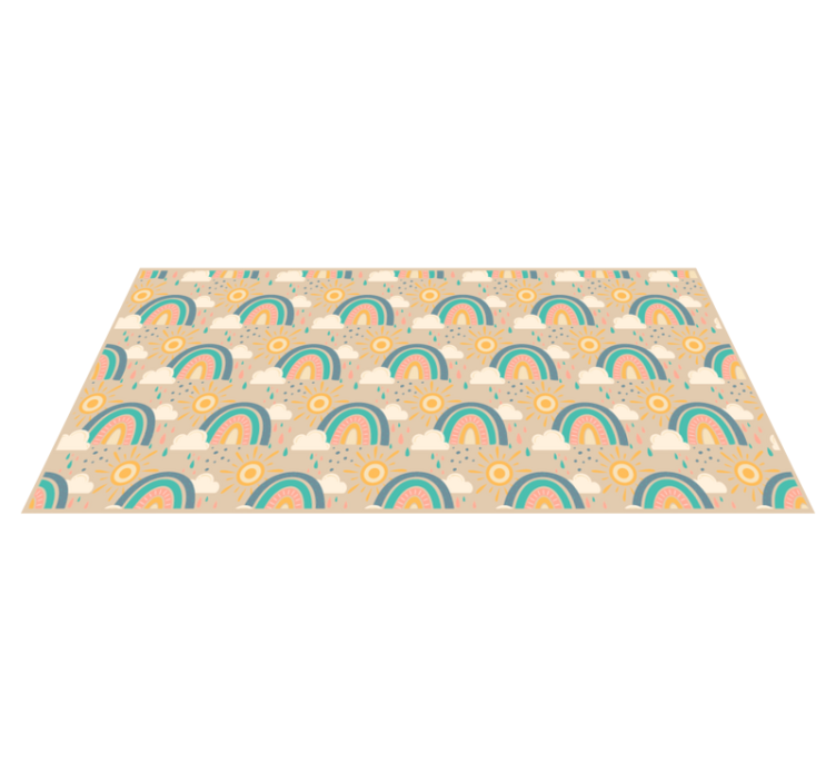 Cheerful Rainbow Pattern playroom carpet - TenStickers