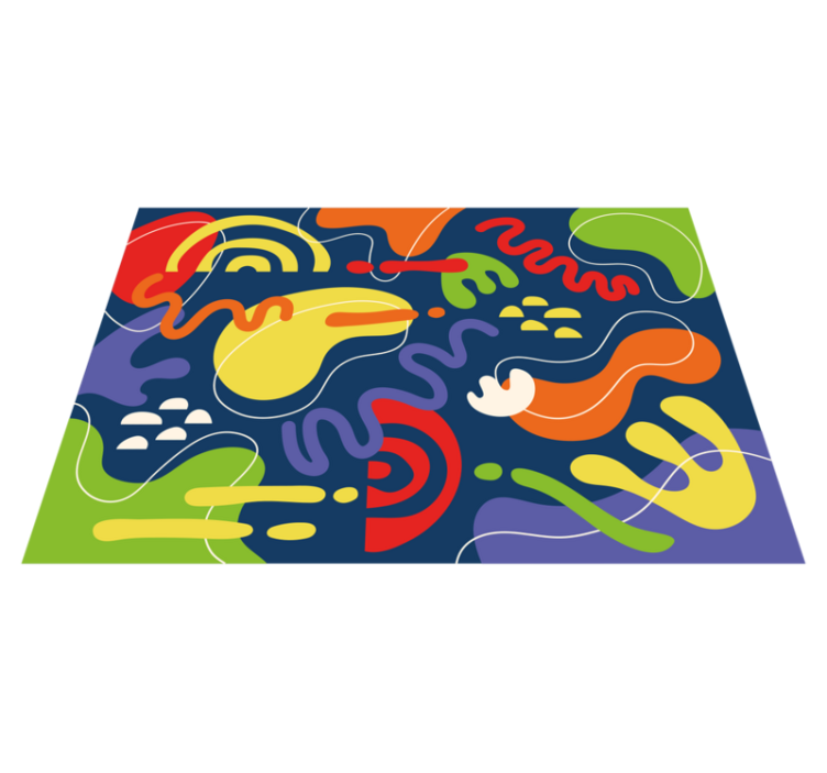 Abstract Colorful Shapes geometric rug - TenStickers