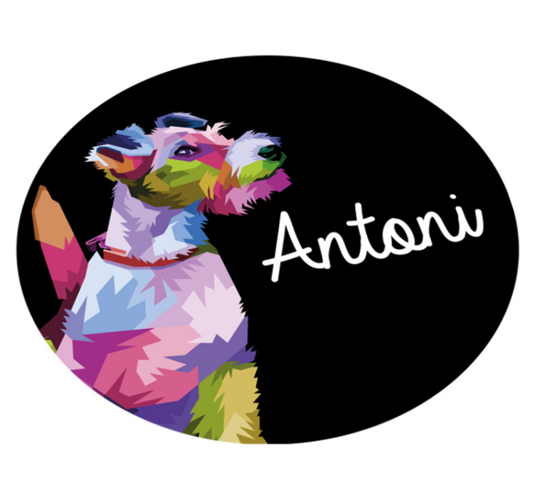 Colorful Canine Portrait custom vinyl rug - TenStickers