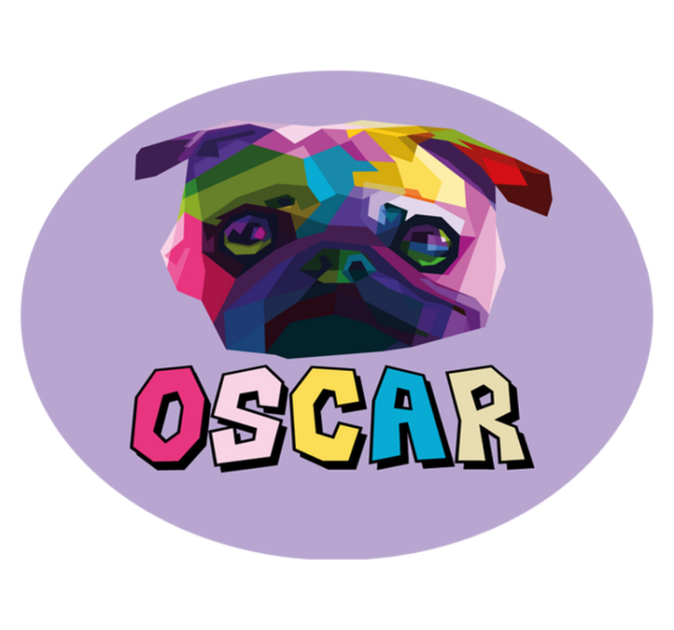 Geometric Canine Illustration custom vinyl rug - TenStickers