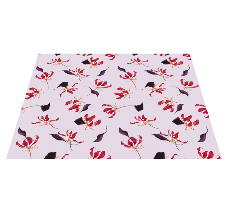 Floral Motif Elegance floral vinyl rug - TenStickers