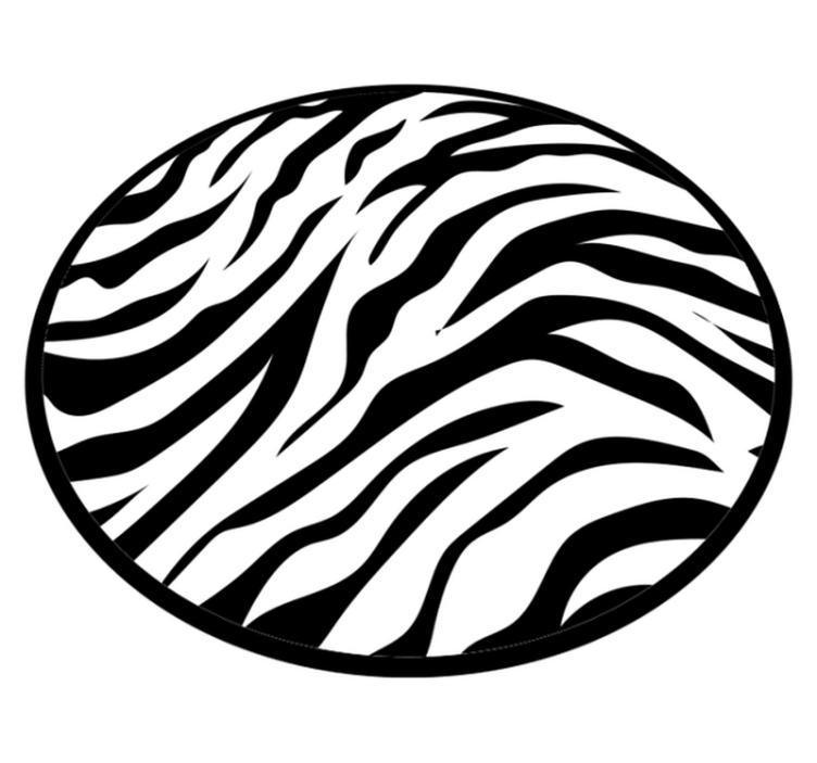 Zebra Stripe Circular Design animal print vinyl rug - TenStickers