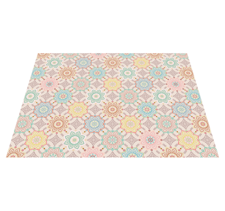 Geometric Mandala Pattern floral rug - TenStickers
