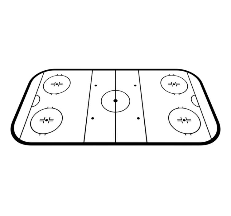 Ice hockey rink game vinyl rug - TenStickers