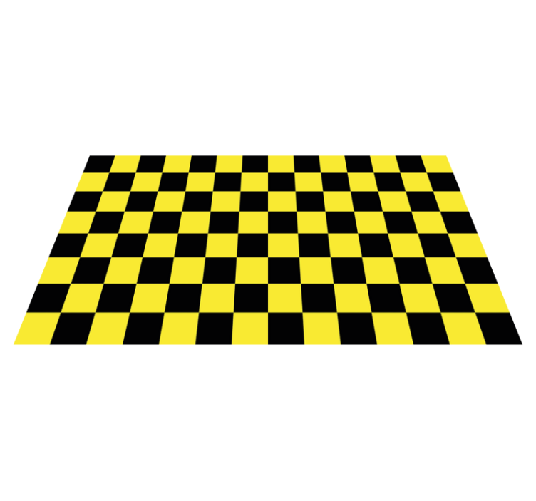 yellow and black chess board geometric rugs - TenStickers