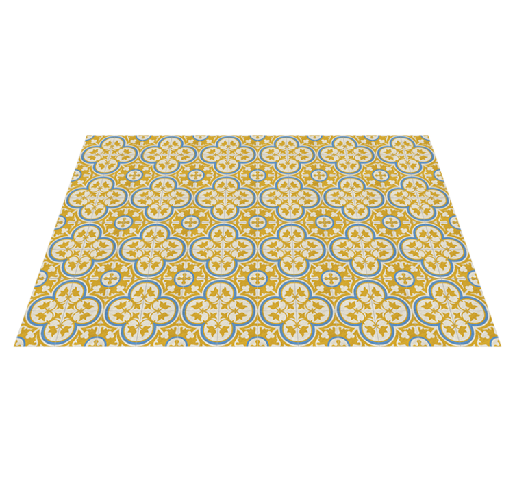 yellow hydraulic tile vintage rug - TenStickers