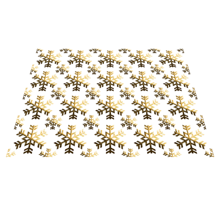 golden snowflakes pattern Christmas rug - TenStickers