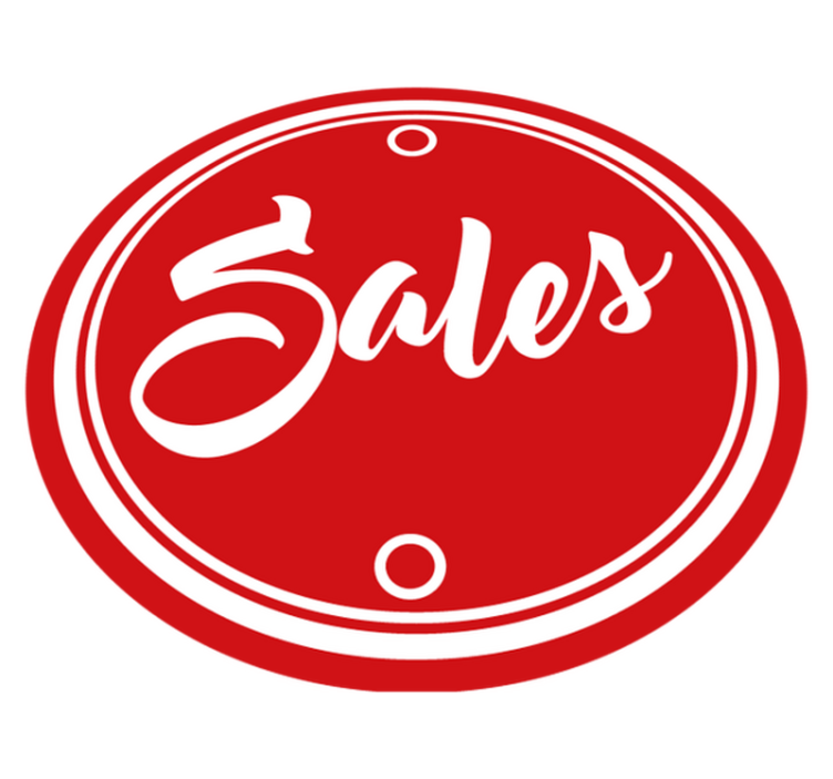 red circle text sales circular rug - TenStickers