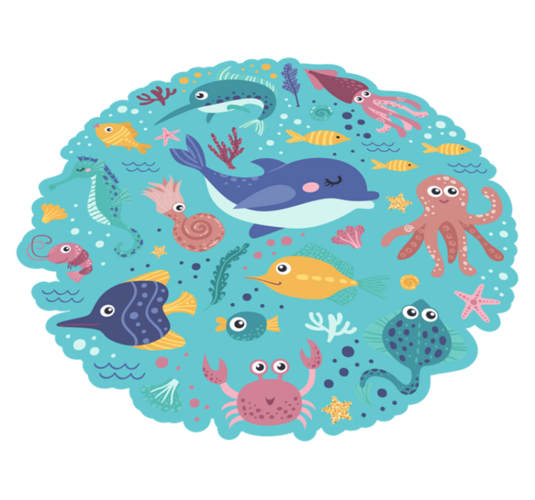 fish illustrations kids rug - TenStickers
