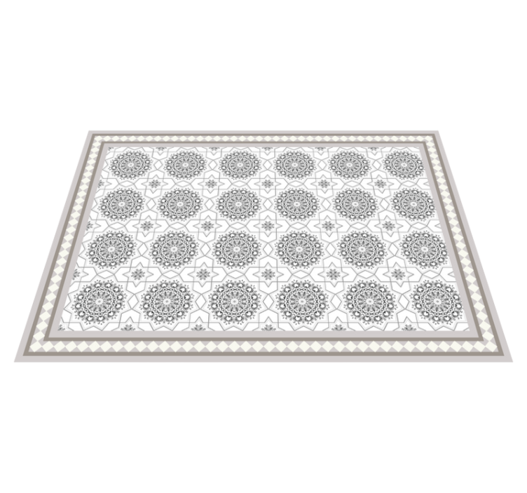 Moroccan light grey design dining room carpet - TenStickers