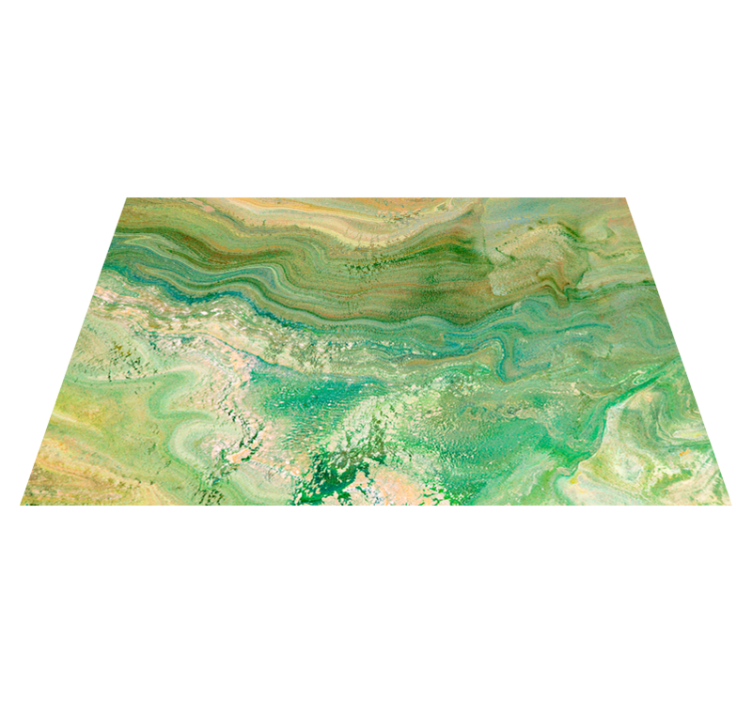 Green & beige colors marble vinyl rug - TenStickers