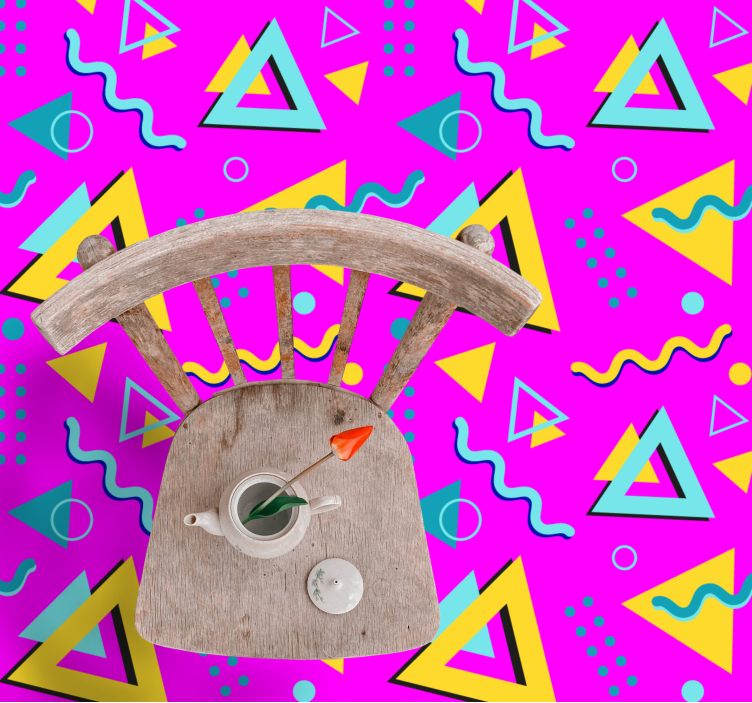 1980s memphis pattern geometric vinyl rug - TenStickers