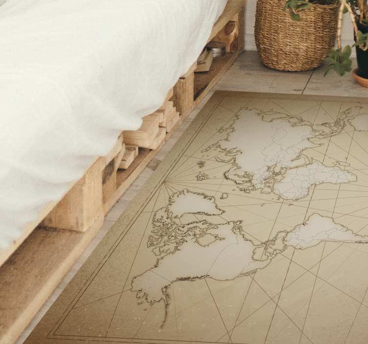 19th century world map rug - TenStickers